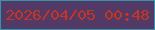文字の大きさ：4、枠の色：3494ab、背景の色：533a66、文字の色：c43523 無料ブログパーツのブログ時計