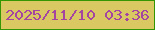 文字の大きさ：3、枠の色：349603、背景の色：dac962、文字の色：a345a1 無料ブログパーツのブログ時計