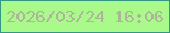 文字の大きさ：4、枠の色：349684、背景の色：aaf98b、文字の色：b0b39c 無料ブログパーツのブログ時計