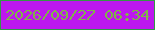 文字の大きさ：2、枠の色：349846、背景の色：bd18ee、文字の色：80b448 無料ブログパーツのブログ時計