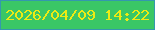 文字の大きさ：5、枠の色：3498ae、背景の色：3ac766、文字の色：edeb14 無料ブログパーツのブログ時計