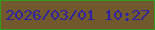 文字の大きさ：5、枠の色：349b1f、背景の色：72582d、文字の色：2c22a2 無料ブログパーツのブログ時計