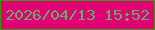 文字の大きさ：1、枠の色：349c0b、背景の色：e00274、文字の色：64ad6f 無料ブログパーツのブログ時計