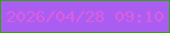 文字の大きさ：3、枠の色：34a20f、背景の色：aa5ef1、文字の色：da5ee1 無料ブログパーツのブログ時計