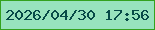 文字の大きさ：5、枠の色：34a21e、背景の色：98e3bd、文字の色：074a47 無料ブログパーツのブログ時計