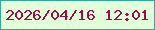 文字の大きさ：4、枠の色：34a998、背景の色：e3fedb、文字の色：991148 無料ブログパーツのブログ時計