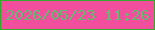 文字の大きさ：1、枠の色：34aa2c、背景の色：f14e9e、文字の色：67b871 無料ブログパーツのブログ時計