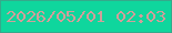 文字の大きさ：3、枠の色：34aa8b、背景の色：0fd69d、文字の色：d19e9a 無料ブログパーツのブログ時計