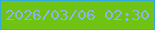 文字の大きさ：4、枠の色：34abdc、背景の色：6fc312、文字の色：8cb4eb 無料ブログパーツのブログ時計