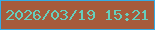 文字の大きさ：3、枠の色：34ace5、背景の色：a65b3c、文字の色：66cfbd 無料ブログパーツのブログ時計