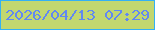 文字の大きさ：4、枠の色：34b0f4、背景の色：c2d76f、文字の色：6188f2 無料ブログパーツのブログ時計