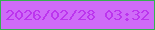 文字の大きさ：4、枠の色：34b152、背景の色：cf6bf8、文字の色：bc35ee 無料ブログパーツのブログ時計