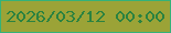 文字の大きさ：4、枠の色：34b279、背景の色：9ba337、文字の色：2b8240 無料ブログパーツのブログ時計