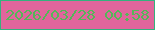 文字の大きさ：1、枠の色：34b27e、背景の色：e1659c、文字の色：55b758 無料ブログパーツのブログ時計
