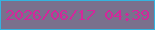 文字の大きさ：2、枠の色：34b3df、背景の色：7a708d、文字の色：d3279b 無料ブログパーツのブログ時計