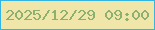 文字の大きさ：4、枠の色：34b4e3、背景の色：f1e6a9、文字の色：8cb06f 無料ブログパーツのブログ時計