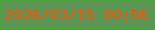 文字の大きさ：5、枠の色：34b51d、背景の色：5d9557、文字の色：fe5101 無料ブログパーツのブログ時計