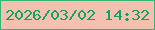 文字の大きさ：5、枠の色：34b575、背景の色：f4c0af、文字の色：10a464 無料ブログパーツのブログ時計