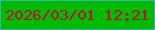 文字の大きさ：5、枠の色：34b7aa、背景の色：03ba03、文字の色：b61436 無料ブログパーツのブログ時計