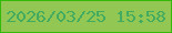 文字の大きさ：5、枠の色：34b80a、背景の色：93c753、文字の色：42ab5f 無料ブログパーツのブログ時計