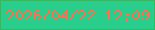文字の大きさ：2、枠の色：34b863、背景の色：29ce8d、文字の色：fd7153 無料ブログパーツのブログ時計