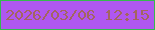 文字の大きさ：5、枠の色：34ba4f、背景の色：af57f0、文字の色：a36560 無料ブログパーツのブログ時計