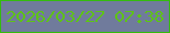 文字の大きさ：1、枠の色：34bc0e、背景の色：707b9c、文字の色：5ec317 無料ブログパーツのブログ時計