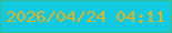 文字の大きさ：3、枠の色：34bc8e、背景の色：11cadf、文字の色：e4b21c 無料ブログパーツのブログ時計