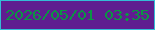 文字の大きさ：5、枠の色：34bdd6、背景の色：5f1e90、文字の色：0b9543 無料ブログパーツのブログ時計