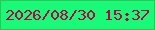 文字の大きさ：3、枠の色：34c159、背景の色：1afa79、文字の色：b40448 無料ブログパーツのブログ時計