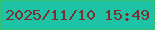 文字の大きさ：2、枠の色：34c172、背景の色：1ec2a4、文字の色：7d2f2f 無料ブログパーツのブログ時計