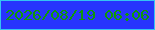 文字の大きさ：5、枠の色：34c3f3、背景の色：2734fd、文字の色：109809 無料ブログパーツのブログ時計