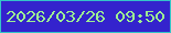 文字の大きさ：2、枠の色：34c5c8、背景の色：3423cd、文字の色：9df092 無料ブログパーツのブログ時計