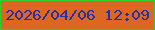 文字の大きさ：5、枠の色：34cb2e、背景の色：de6623、文字の色：27309f 無料ブログパーツのブログ時計
