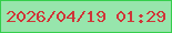 文字の大きさ：5、枠の色：34ce4b、背景の色：97e5ac、文字の色：d03538 無料ブログパーツのブログ時計