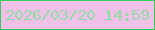 文字の大きさ：1、枠の色：34ce5b、背景の色：efc0e8、文字の色：92dca6 無料ブログパーツのブログ時計