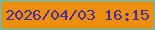 文字の大きさ：3、枠の色：34cfef、背景の色：ec8e10、文字の色：492e9e 無料ブログパーツのブログ時計