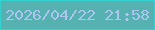 文字の大きさ：5、枠の色：34d1d1、背景の色：56b2b0、文字の色：acc6f1 無料ブログパーツのブログ時計