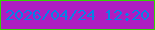 文字の大きさ：3、枠の色：34d202、背景の色：ad1dc1、文字の色：0582e6 無料ブログパーツのブログ時計