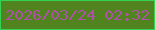 文字の大きさ：5、枠の色：34d353、背景の色：51831e、文字の色：ae51a8 無料ブログパーツのブログ時計