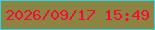 文字の大きさ：2、枠の色：34d3e1、背景の色：8b8443、文字の色：f50a38 無料ブログパーツのブログ時計