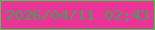 文字の大きさ：2、枠の色：34d445、背景の色：ea3497、文字の色：3ea153 無料ブログパーツのブログ時計