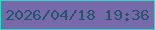 文字の大きさ：1、枠の色：34d7c5、背景の色：7869ab、文字の色：22566b 無料ブログパーツのブログ時計