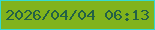 文字の大きさ：4、枠の色：34dad0、背景の色：81b31c、文字の色：236146 無料ブログパーツのブログ時計