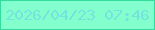 文字の大きさ：5、枠の色：34db9f、背景の色：83fecd、文字の色：75e2dd 無料ブログパーツのブログ時計