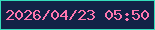 文字の大きさ：1、枠の色：34dcbb、背景の色：122246、文字の色：ff76af 無料ブログパーツのブログ時計