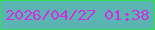文字の大きさ：5、枠の色：34df55、背景の色：5ab4b2、文字の色：cf2fe0 無料ブログパーツのブログ時計