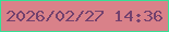 文字の大きさ：2、枠の色：34e196、背景の色：d98189、文字の色：74416e 無料ブログパーツのブログ時計