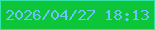 文字の大きさ：5、枠の色：34e2a8、背景の色：0dc538、文字の色：6ac4f9 無料ブログパーツのブログ時計