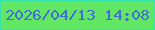 文字の大きさ：1、枠の色：34e2b1、背景の色：61e763、文字の色：446cd8 無料ブログパーツのブログ時計